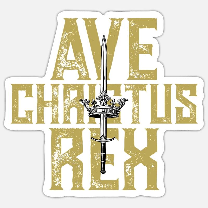 Couronne d’épée Ave Christus Rex Sticker taille S (10 x 10 cm)