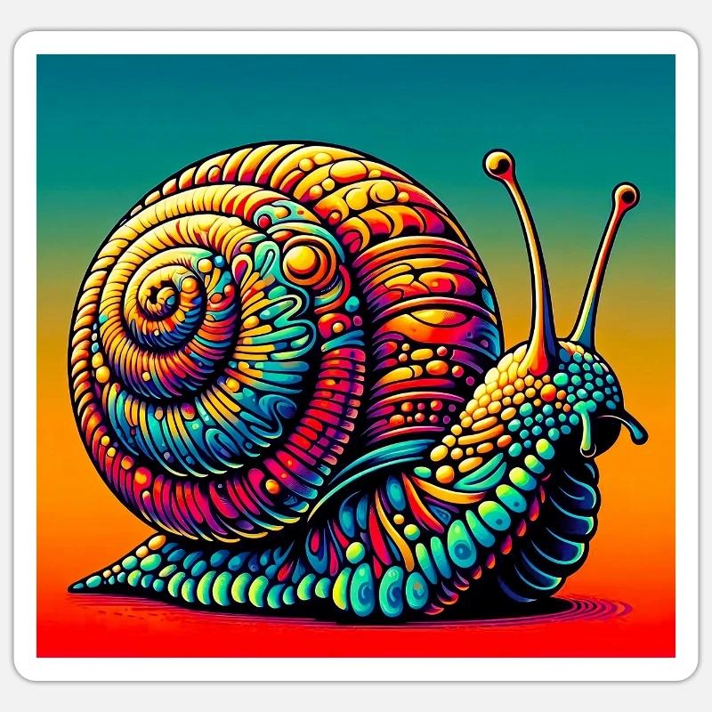 Escargot - Sticker taille S (10 x 10 cm) - blanc mat