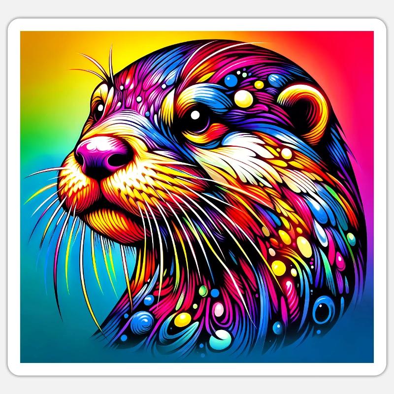 otter - Sticker size S (10 x 10 cm) - white matte