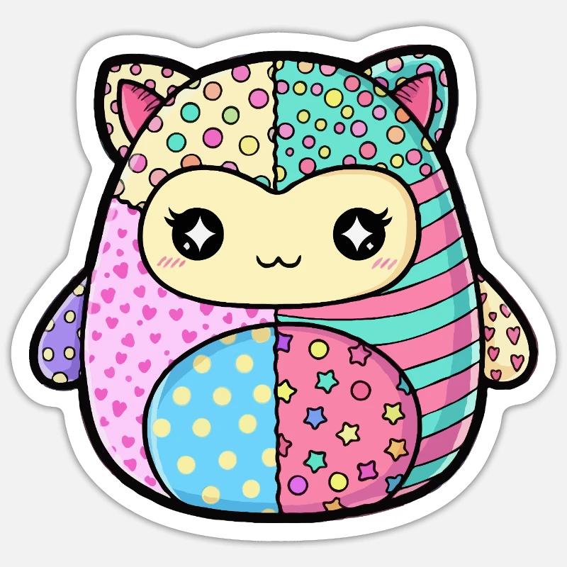 Patchwork Kitten Pastel Colors Sticker size S (10 x 10 cm)