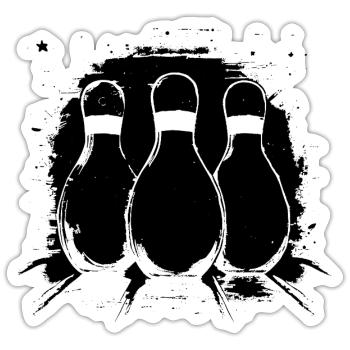 Graphiques de bowling - Sticker taille S (10 x 10 cm) - blanc mat - Devant