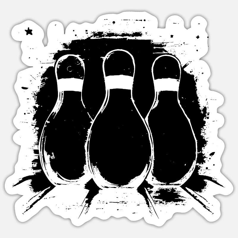 Graphiques de bowling - Sticker taille S (10 x 10 cm) - blanc mat