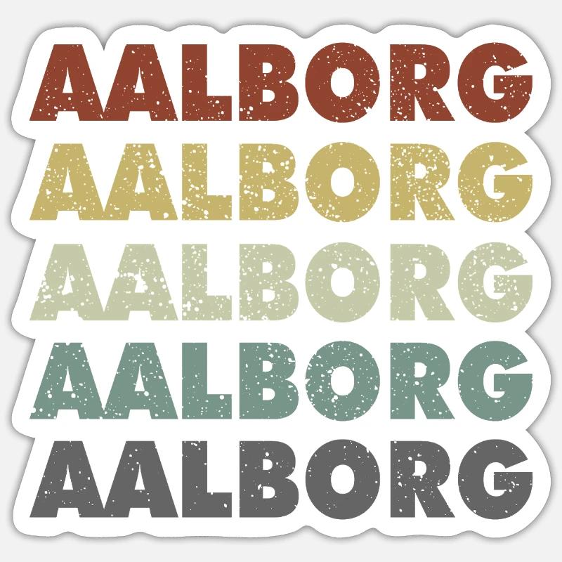 Aalborg - Danemark - Danemark - Scandinavie - Sticker taille S (10 x 10 cm) - blanc mat