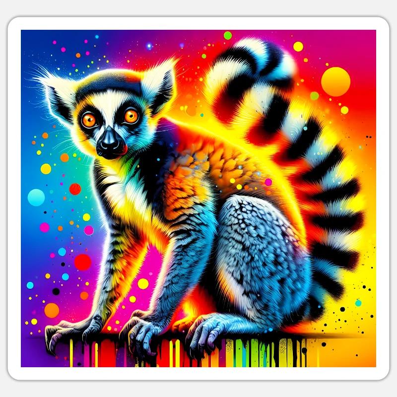 Lemur - Sticker size S (10 x 10 cm) - white matte