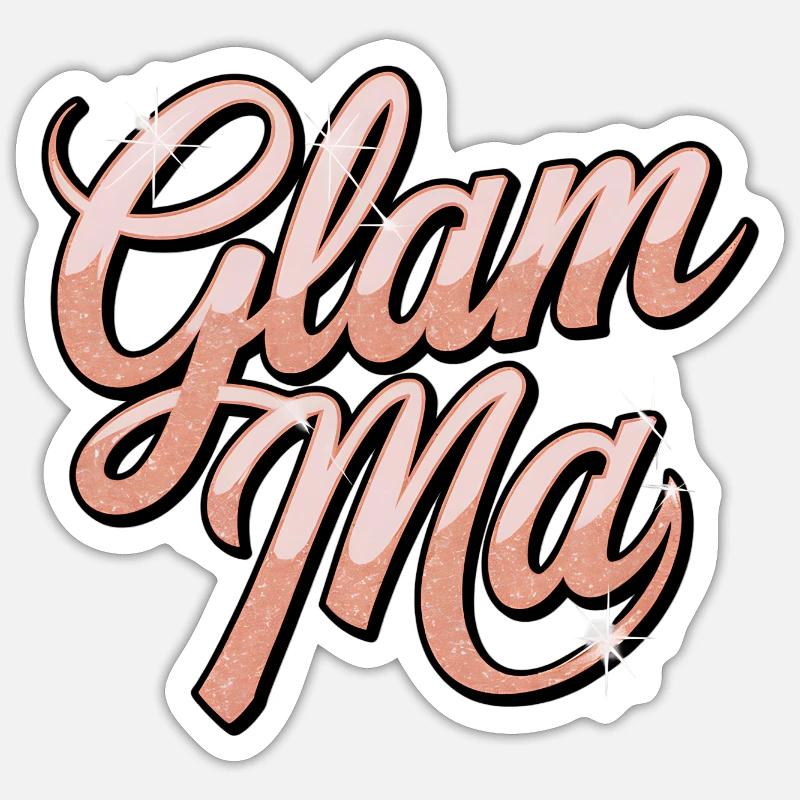Glam Mad Glitter Script - Sticker taille S (10 x 10 cm) - blanc mat
