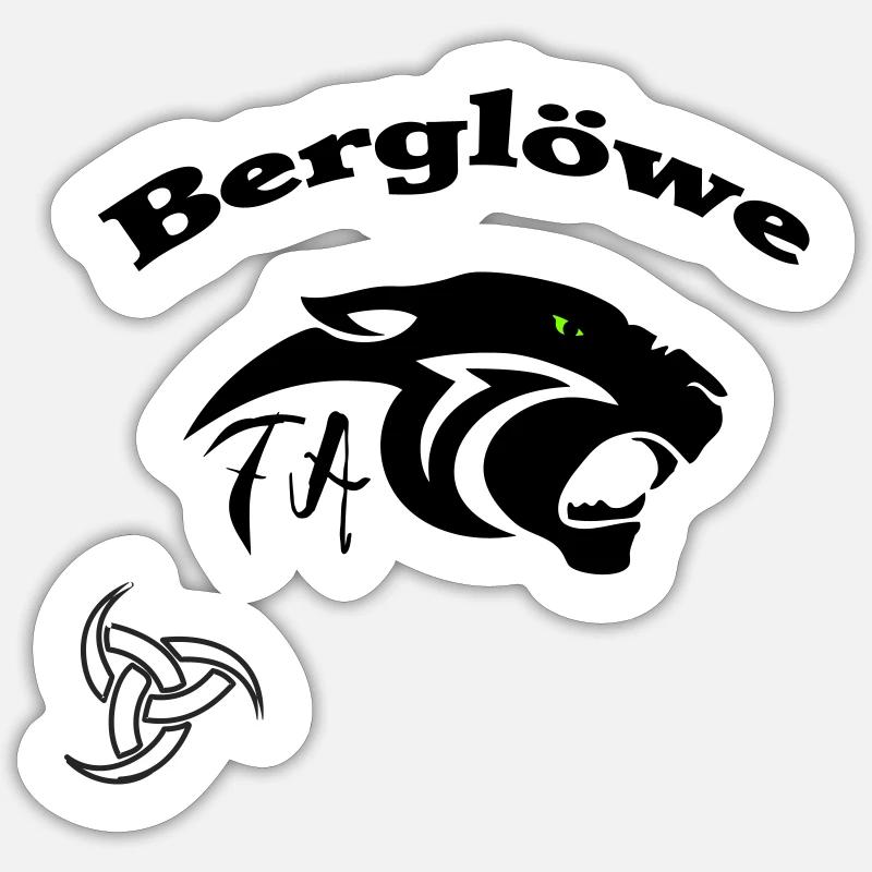 Berglöwe - Sticker taille S (10 x 10 cm) - blanc mat