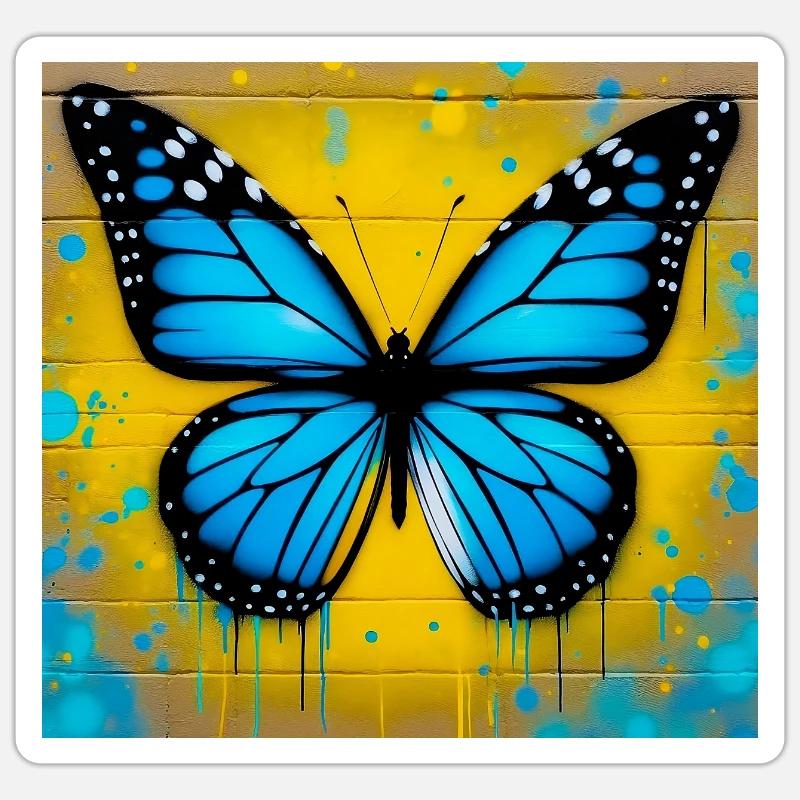 butterfly - Sticker size S (10 x 10 cm) - white matte