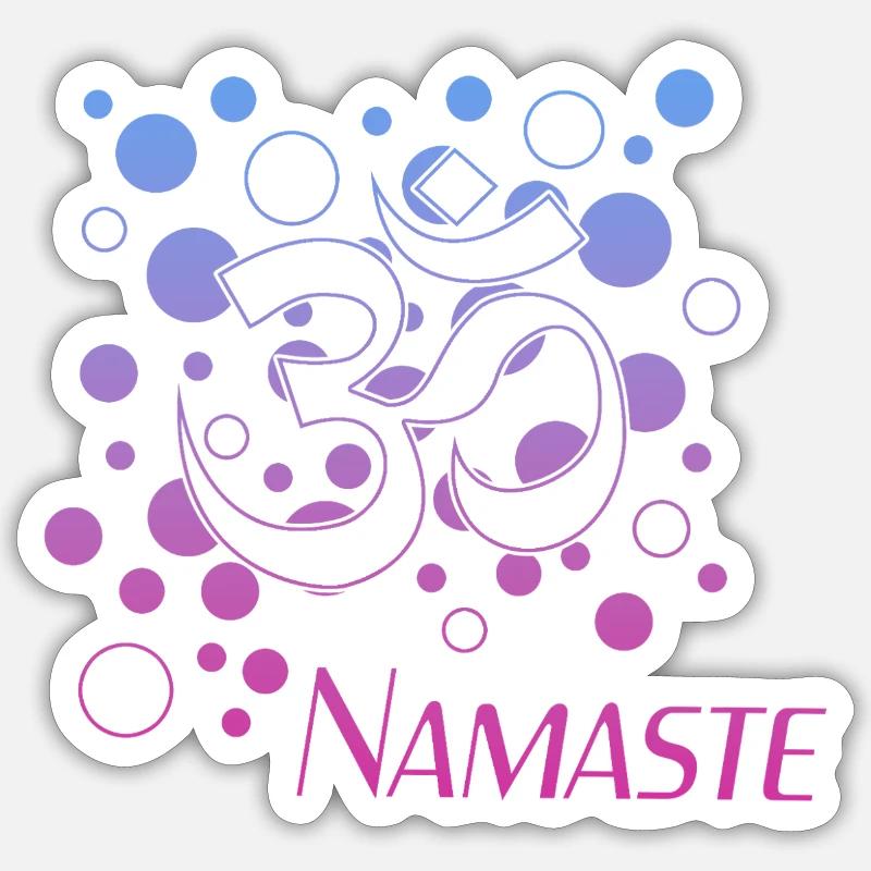 Om Namaste Gradient Kreisdesign - Sticker Größe S (10 x 10 cm) - Mattweiß