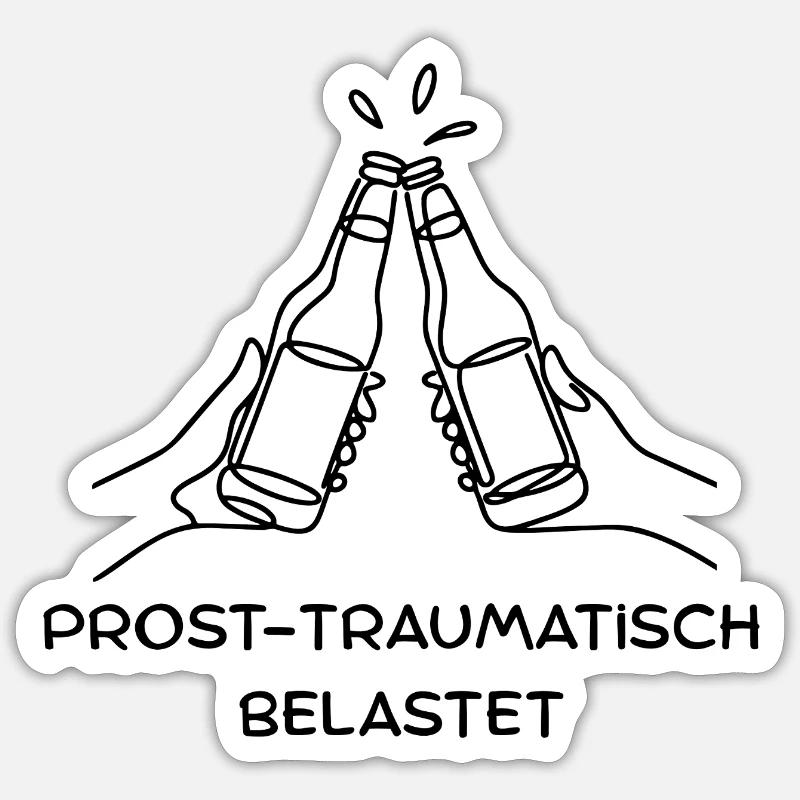 Prost Tshirt  - Sticker Größe S (10 x 10 cm) - Mattweiß