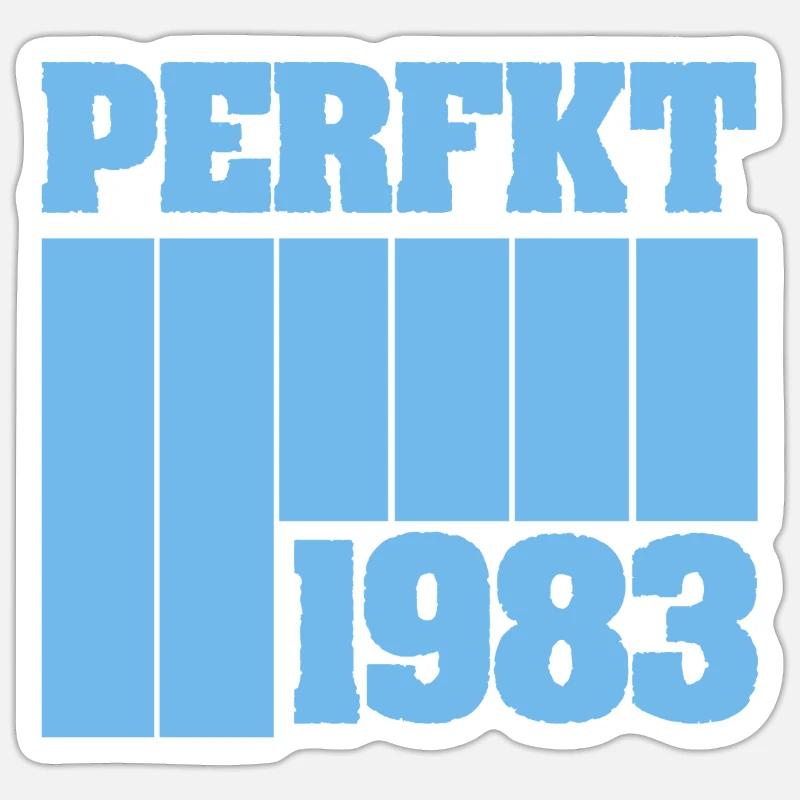 1983 1983 - Sticker taille S (10 x 10 cm) - blanc mat