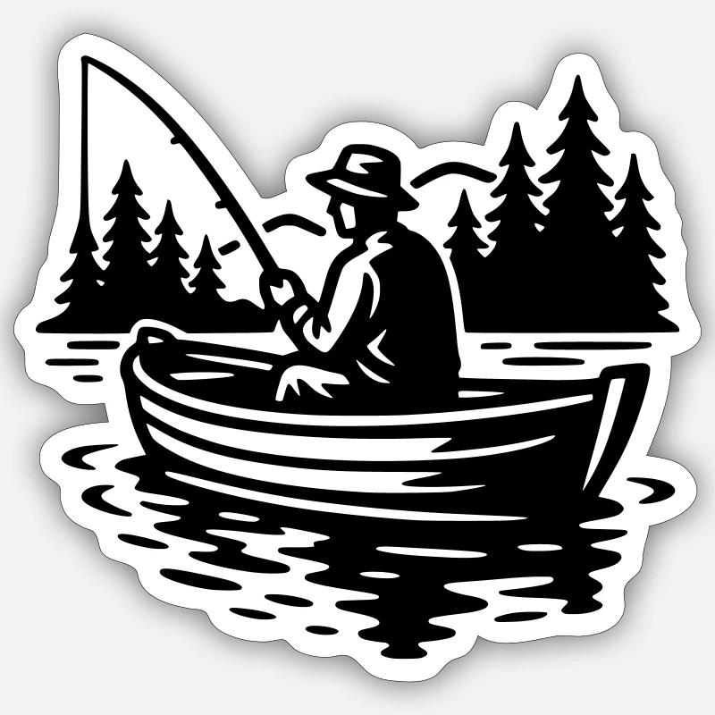 Angling - Sticker size S (10 x 10 cm) - white matte