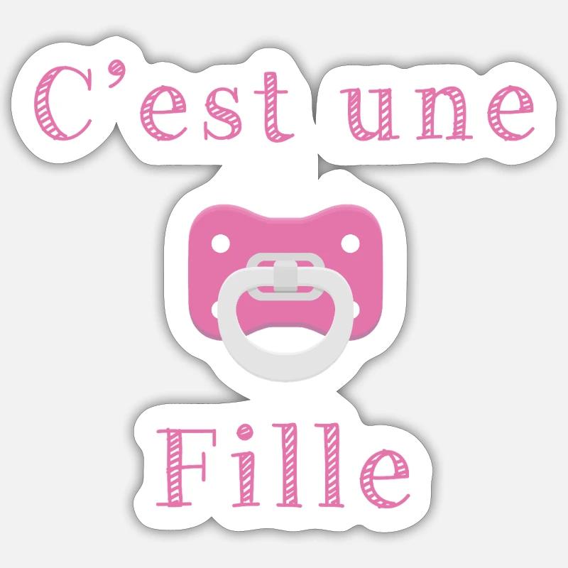 Geburt - es ist ein Mädchen - Sticker Größe S (10 x 10 cm) - Mattweiß