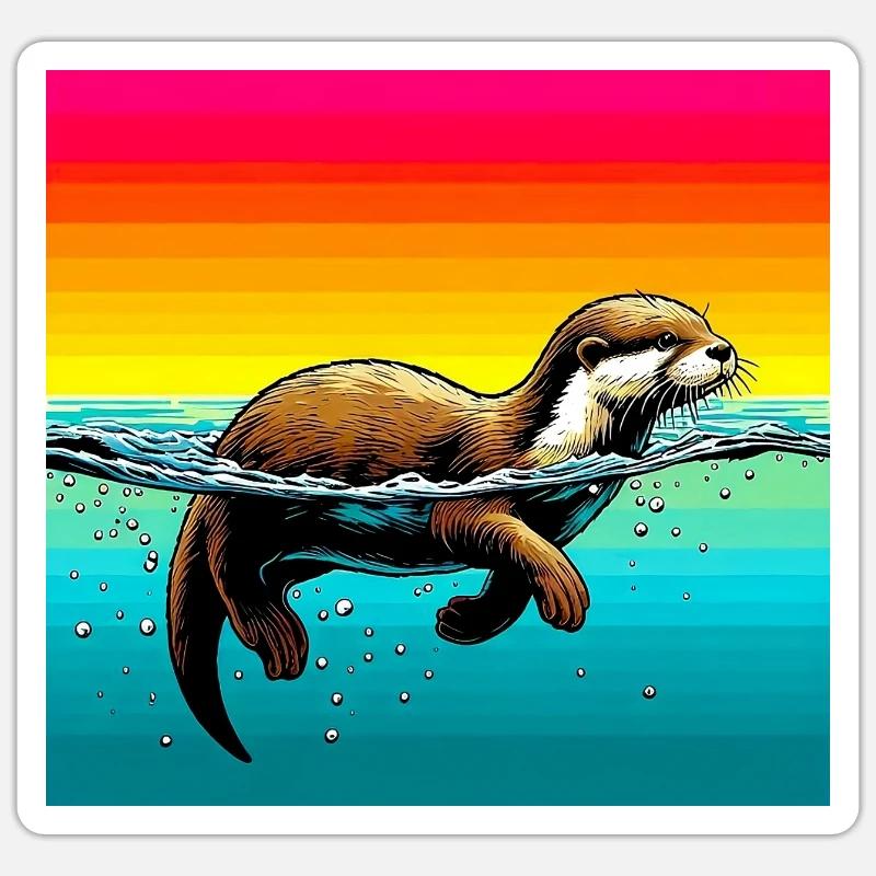 otter - Sticker size S (10 x 10 cm) - white matte
