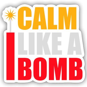 Calm Like Bomb Paradox Irony Humor Explosive Joke - Sticker size S (10 x 10 cm) - white matte - Front