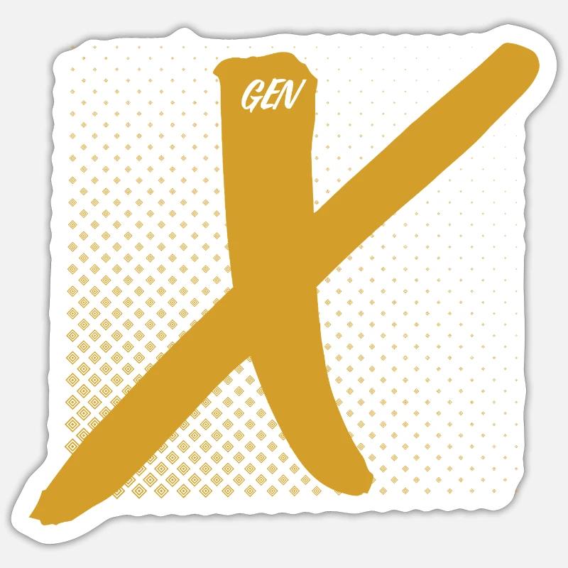 Génération X Doré X - Sticker taille S (10 x 10 cm) - blanc mat