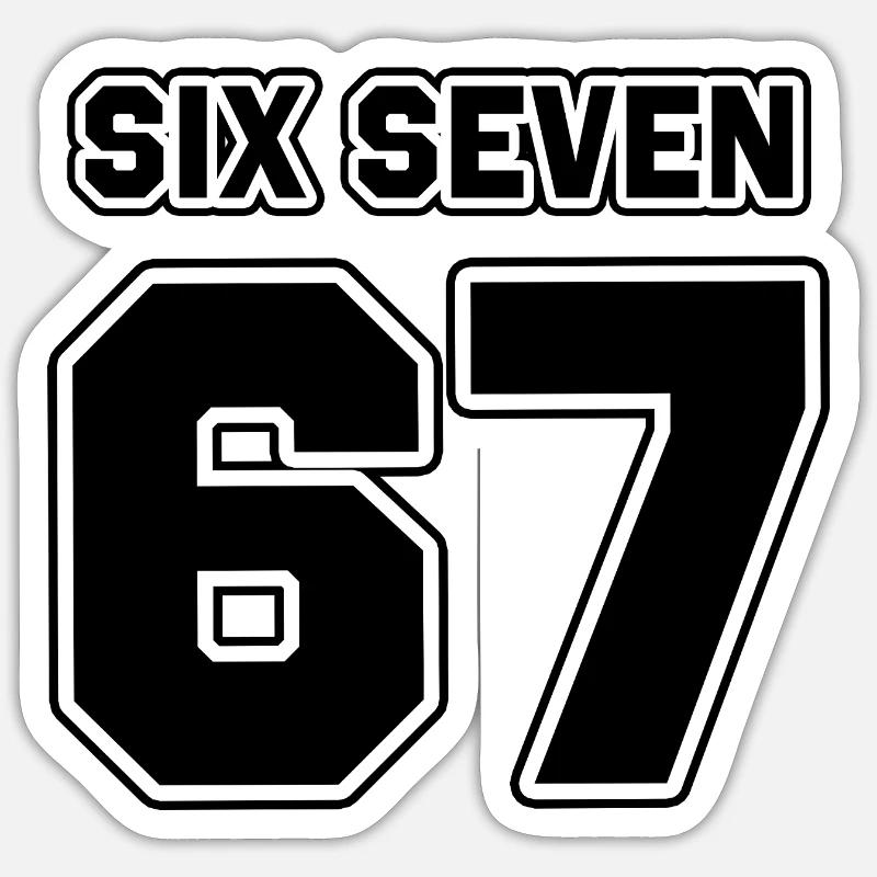 67 Six Sept - Sticker taille S (10 x 10 cm) - blanc mat