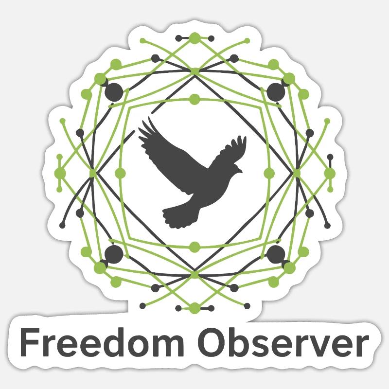 Freedom Observer - Sticker size S (10 x 10 cm) - white matte