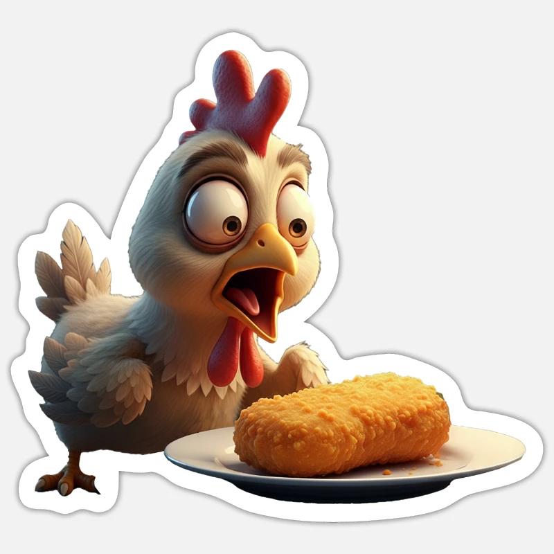 Poulet Mécontent Sticker taille S (10 x 10 cm)