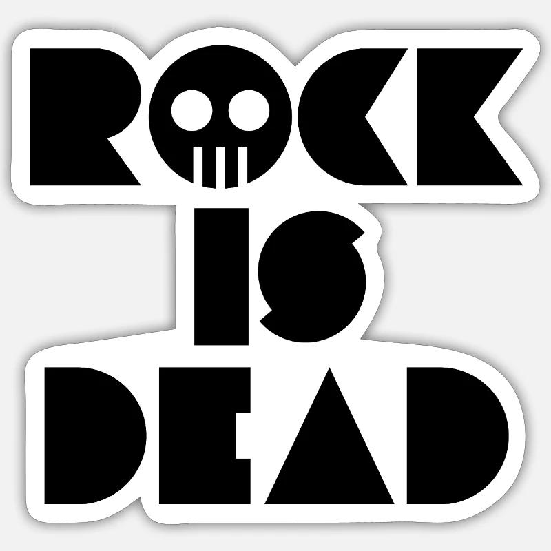Le Rock est Mort - Sticker taille S (10 x 10 cm) - blanc mat