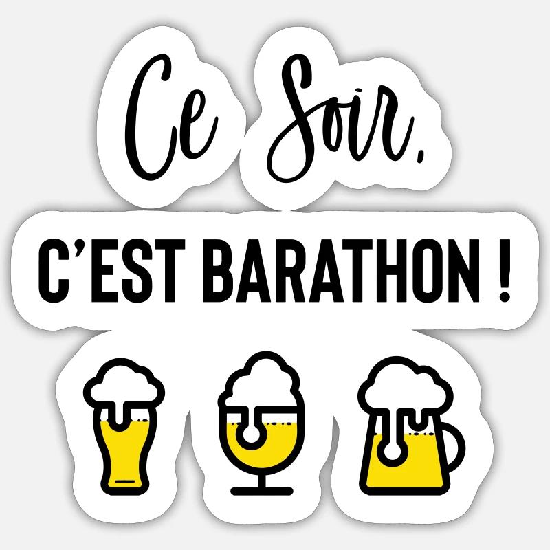 Heute Abend ist ein Barathon! Sticker Größe S (10 x 10 cm)