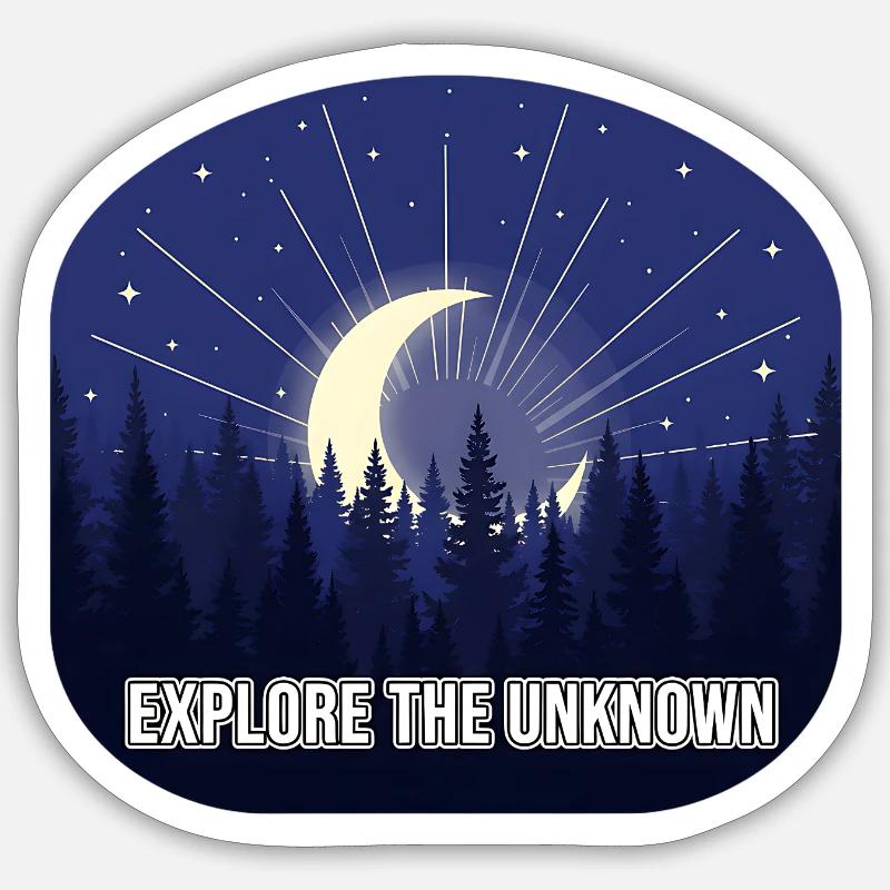 Explore the Unknown Moon Forest Sticker size S (10 x 10 cm)