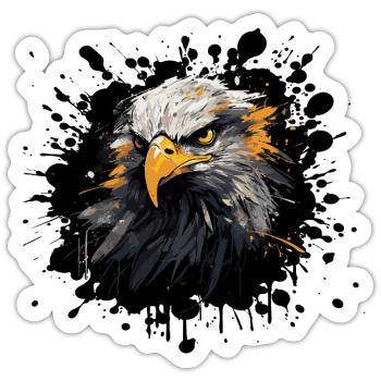 Eagle Head Color Splash - Sticker size S (10 x 10 cm) - white matte - Front