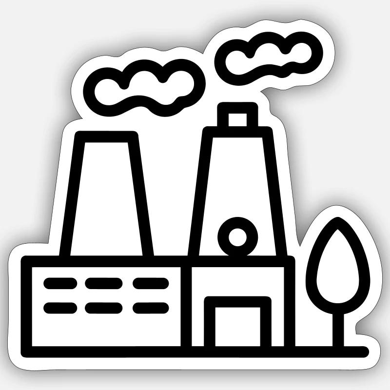 Eco-friendly factory - Sticker size S (10 x 10 cm) - white matte