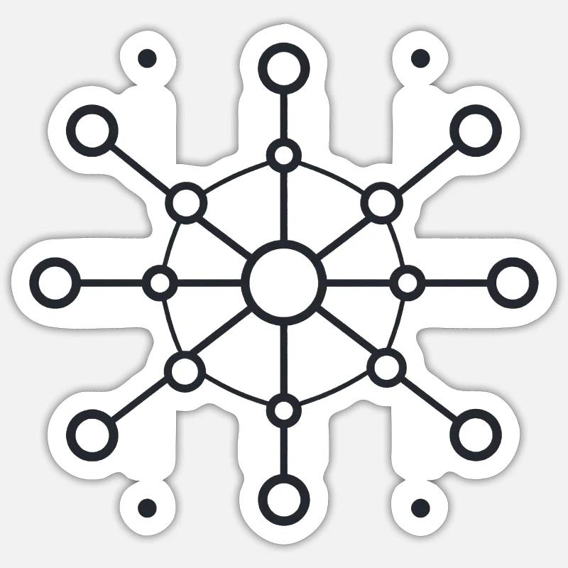 Central Network Star Pattern - Sticker size S (10 x 10 cm) - white matte