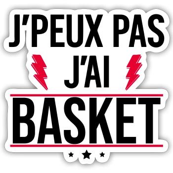 I can't I have basketball Humor Basketball - Sticker size S (10 x 10 cm) - white matte - Front