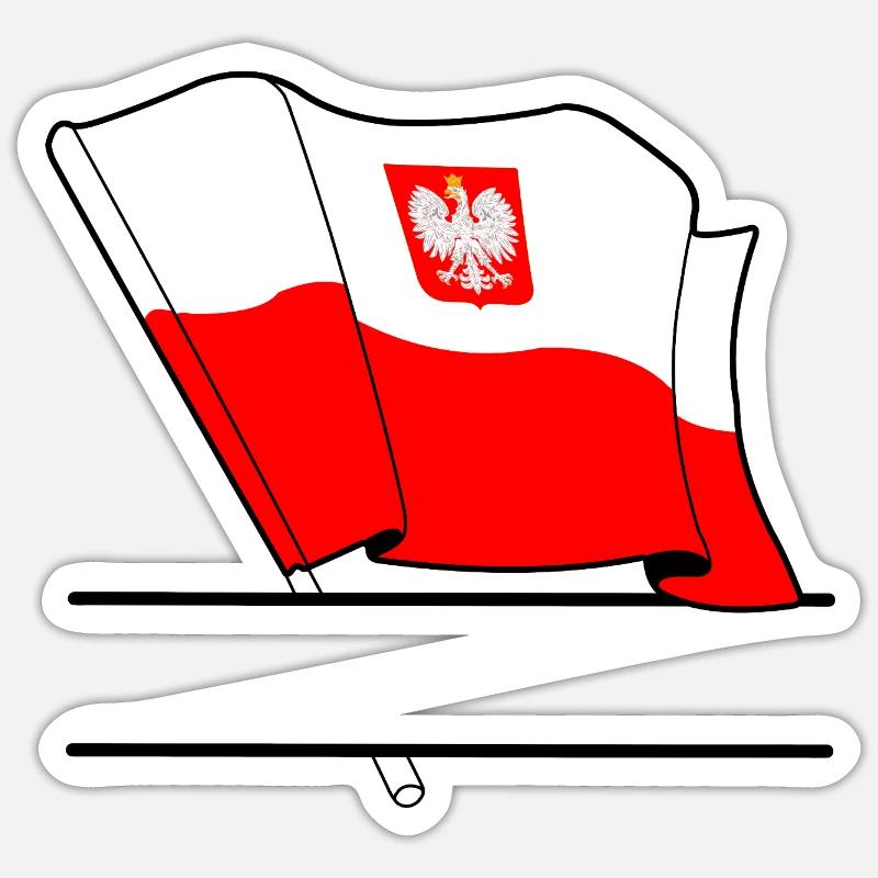 Poland Flag – Name Space - Sticker size S (10 x 10 cm) - white matte