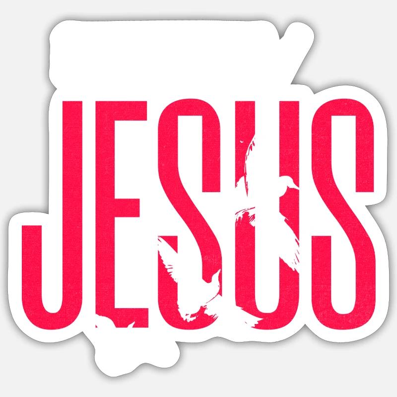 Typographie des colombes de Jésusis - Sticker taille S (10 x 10 cm) - blanc mat