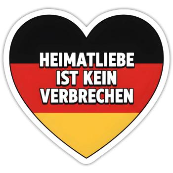 Heimatliebe ist kein Verbrechen - Sticker Größe S (10 x 10 cm) - Mattweiß - Vorne