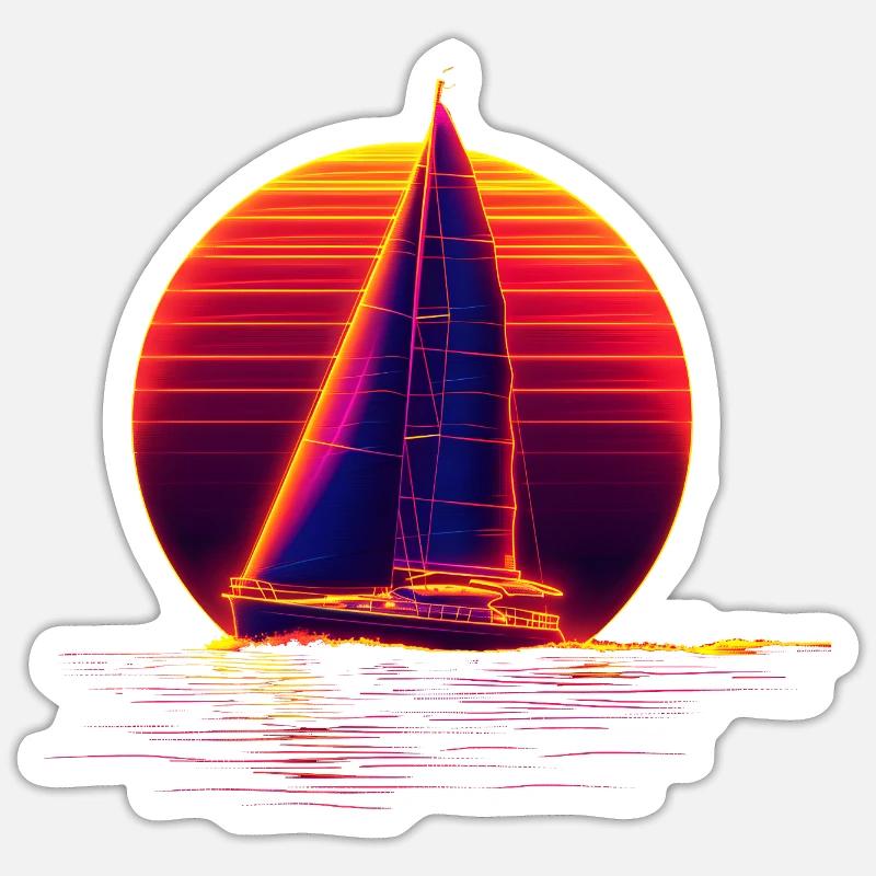 Retro Sailing Sticker taille S (10 x 10 cm)