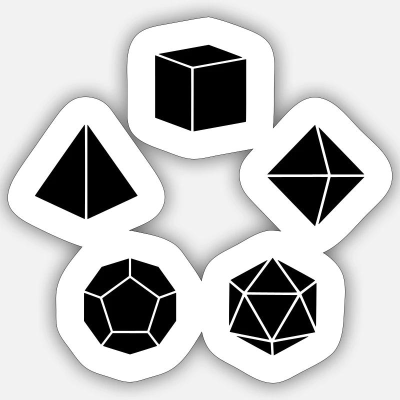 Pen&Paper Dice Set - Sticker Größe S (10 x 10 cm) - Mattweiß