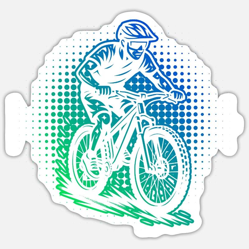 Le VTT adore porter - Sticker taille S (10 x 10 cm) - blanc mat