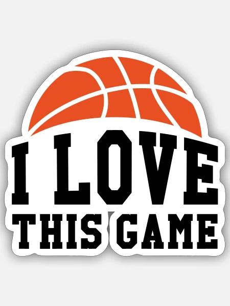 Ich liebe dieses Spiel – Basketball - Sticker Größe S (10 x 10 cm) - Mattweiß