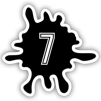 Blobs 7 Number - Sticker size S (10 x 10 cm) - white matte - Front
