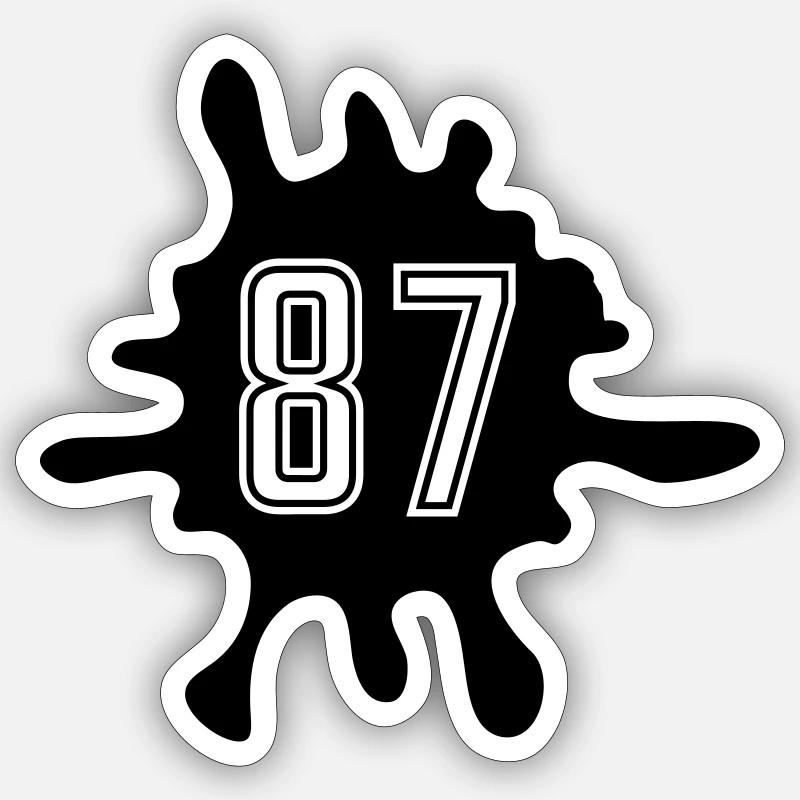 Blobs 87 Number Sticker size S (10 x 10 cm)