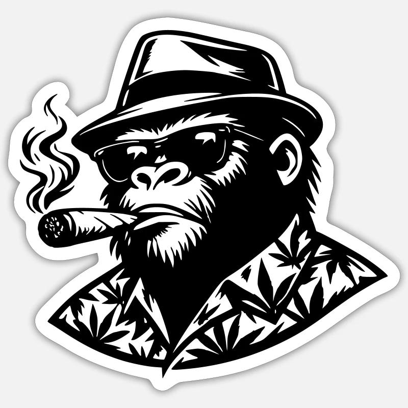 Affenrauch Sticker Größe S (10 x 10 cm)