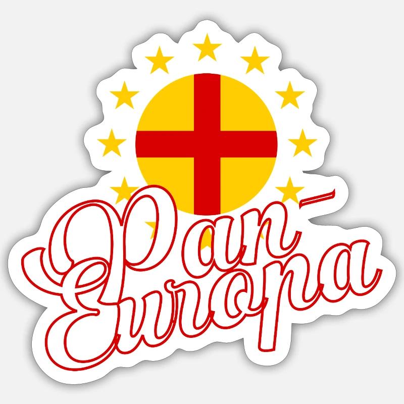 Pan-Europa Retro-Skript Sticker Größe S (10 x 10 cm)