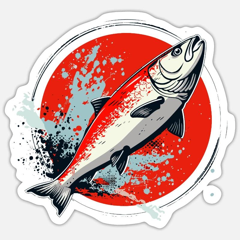 Fisch Grafik Sticker Größe S (10 x 10 cm)