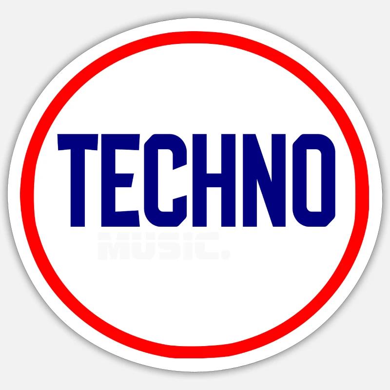 Techno Pulse Circle Logo - Sticker taille S (10 x 10 cm) - blanc mat