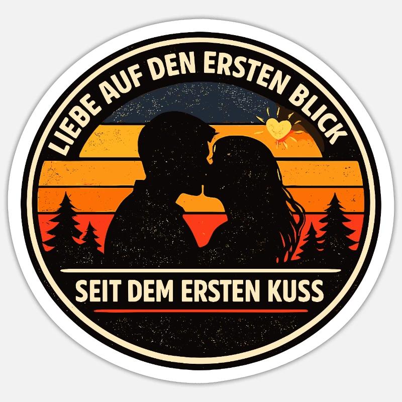 Liebe auf den ersten Blick Spruch - Sticker Größe S (10 x 10 cm) - Mattweiß
