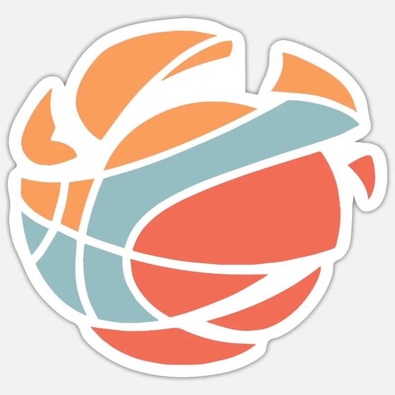 Explosion abstraite du basket-ball - Sticker taille S (10 x 10 cm) - blanc mat