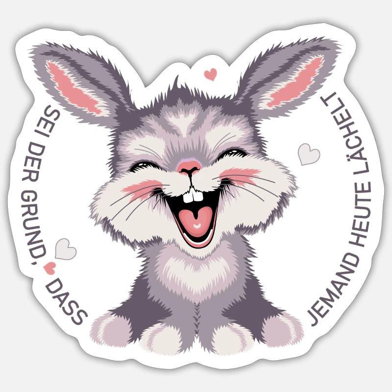 happy_hasi1 - Sticker taille S (10 x 10 cm) - blanc mat