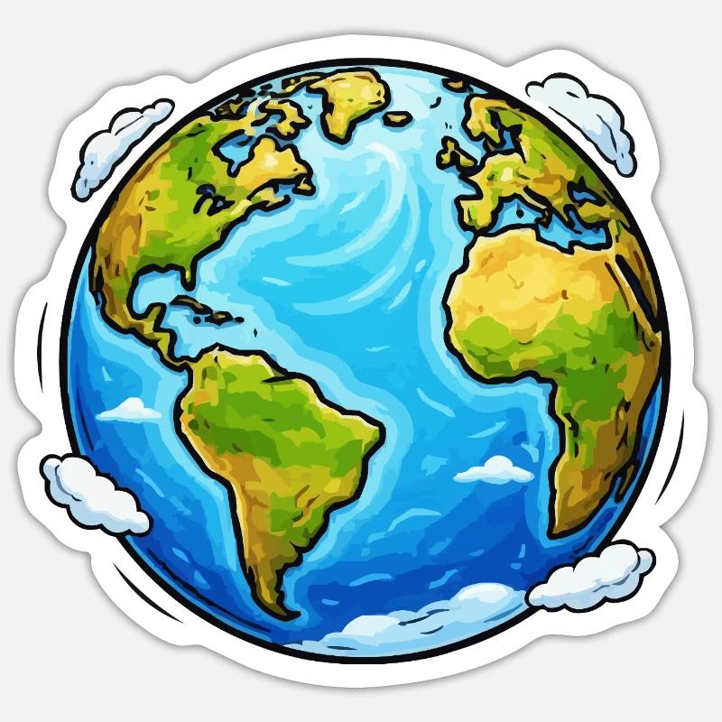 Erde Planet  Sticker Größe S (10 x 10 cm)