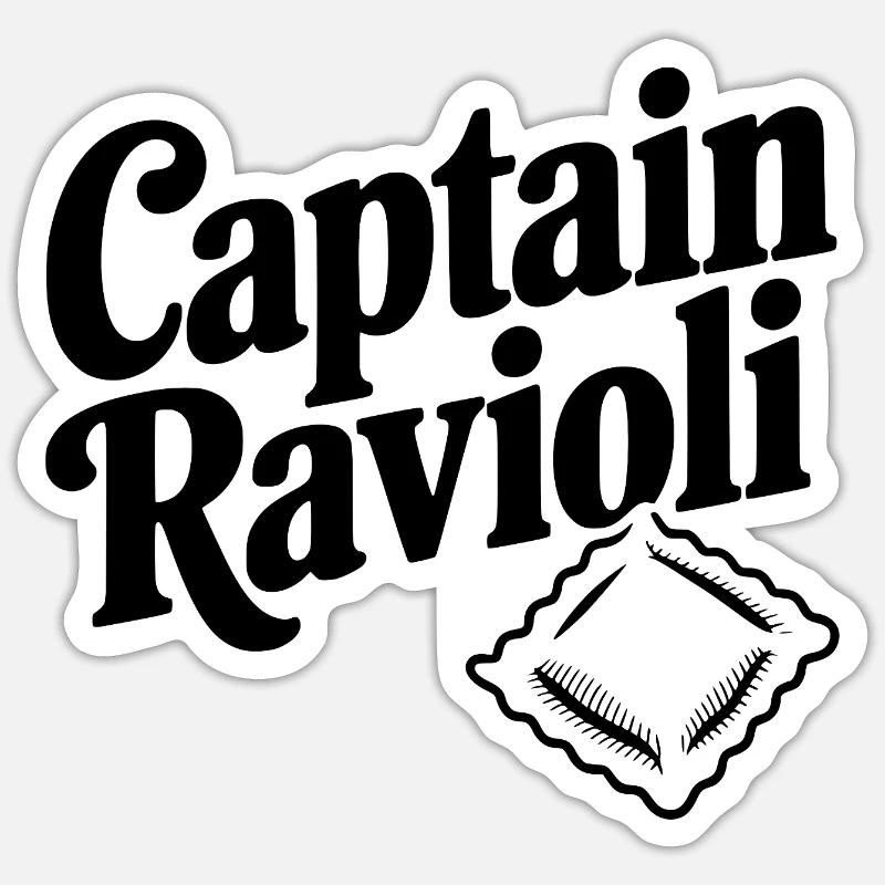 Captain Ravioli - Sticker size S (10 x 10 cm) - white matte