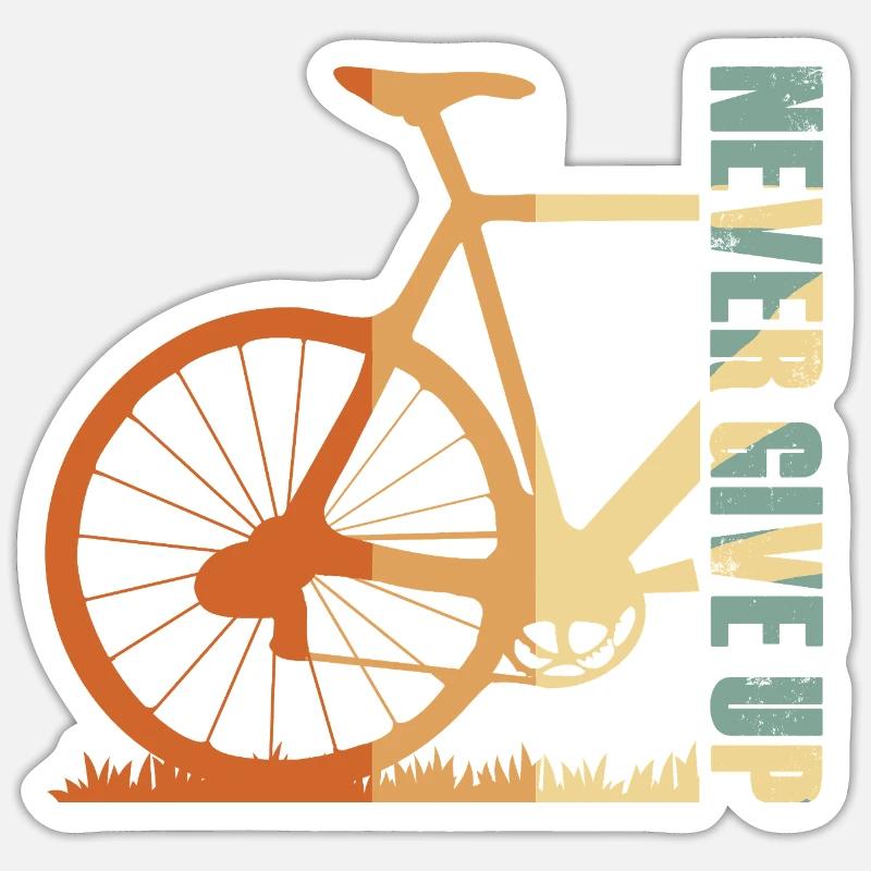 Conception de la silhouette du vélo en pente Sticker taille S (10 x 10 cm)