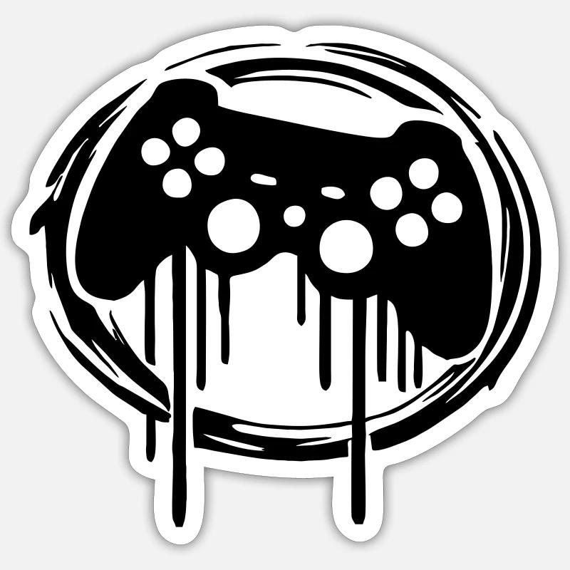 Gaming Controller Circle Pattern - Sticker size S (10 x 10 cm) - white matte