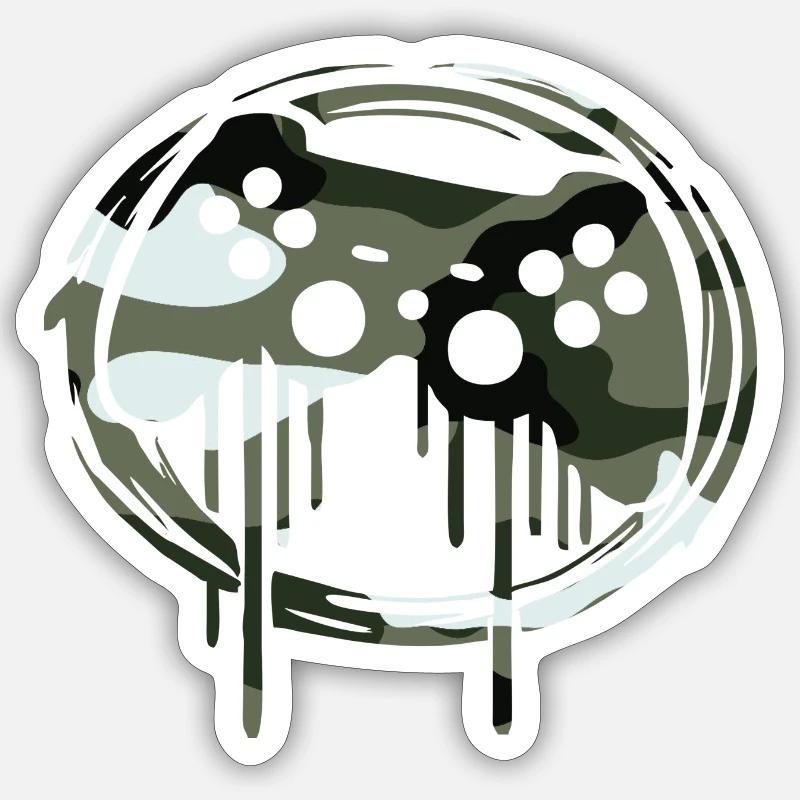 Jeu de camouflage - Sticker taille S (10 x 10 cm) - blanc mat
